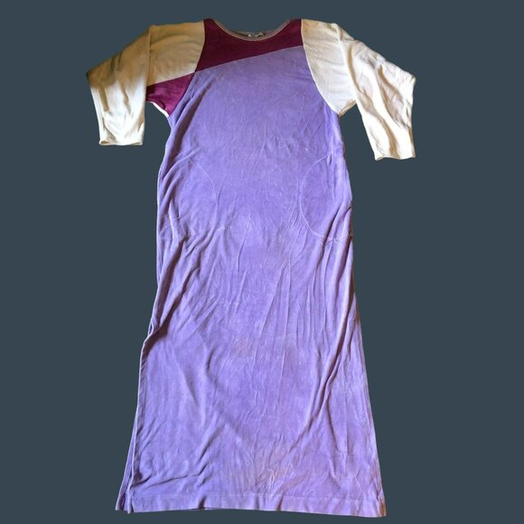 California ROC Purple Velour Robe Housecoat Sz M USA Maxi Pockets - Picture 2 of 6